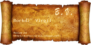 Borkó Virgil névjegykártya